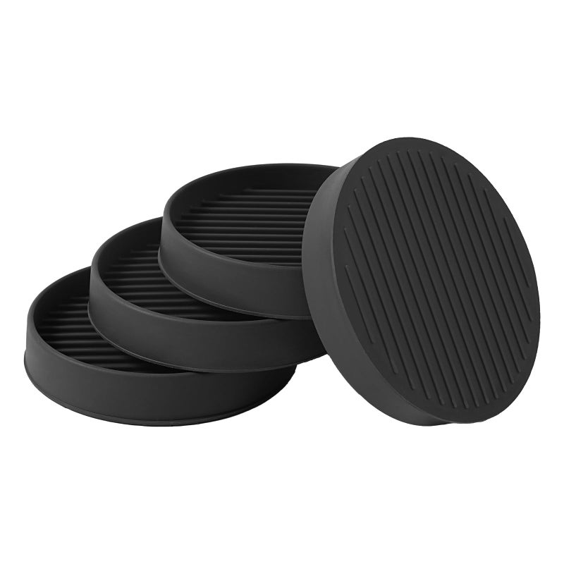 Jayen 3x3 Round Rubber Furniture Caster Cups, Anti-Sliding Furniture Pads Bed Stopper Floor Protectors with Grip - Protect Any Flooring - Image 1
